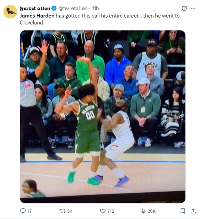 哈登带伤逆转雄鹿骑士险胜创历史纪录