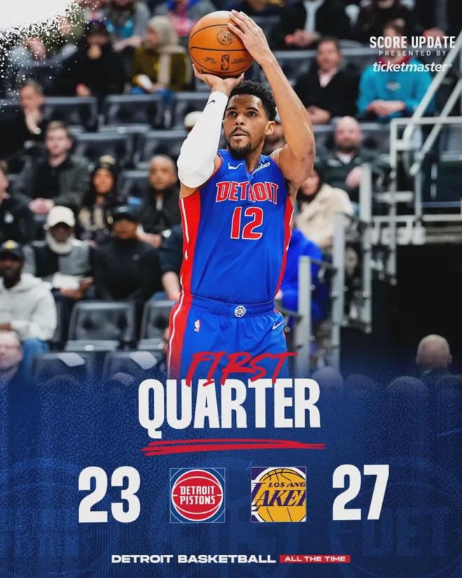 东契奇砍32分詹金斯狂砍30分 活塞终结湖人9连胜